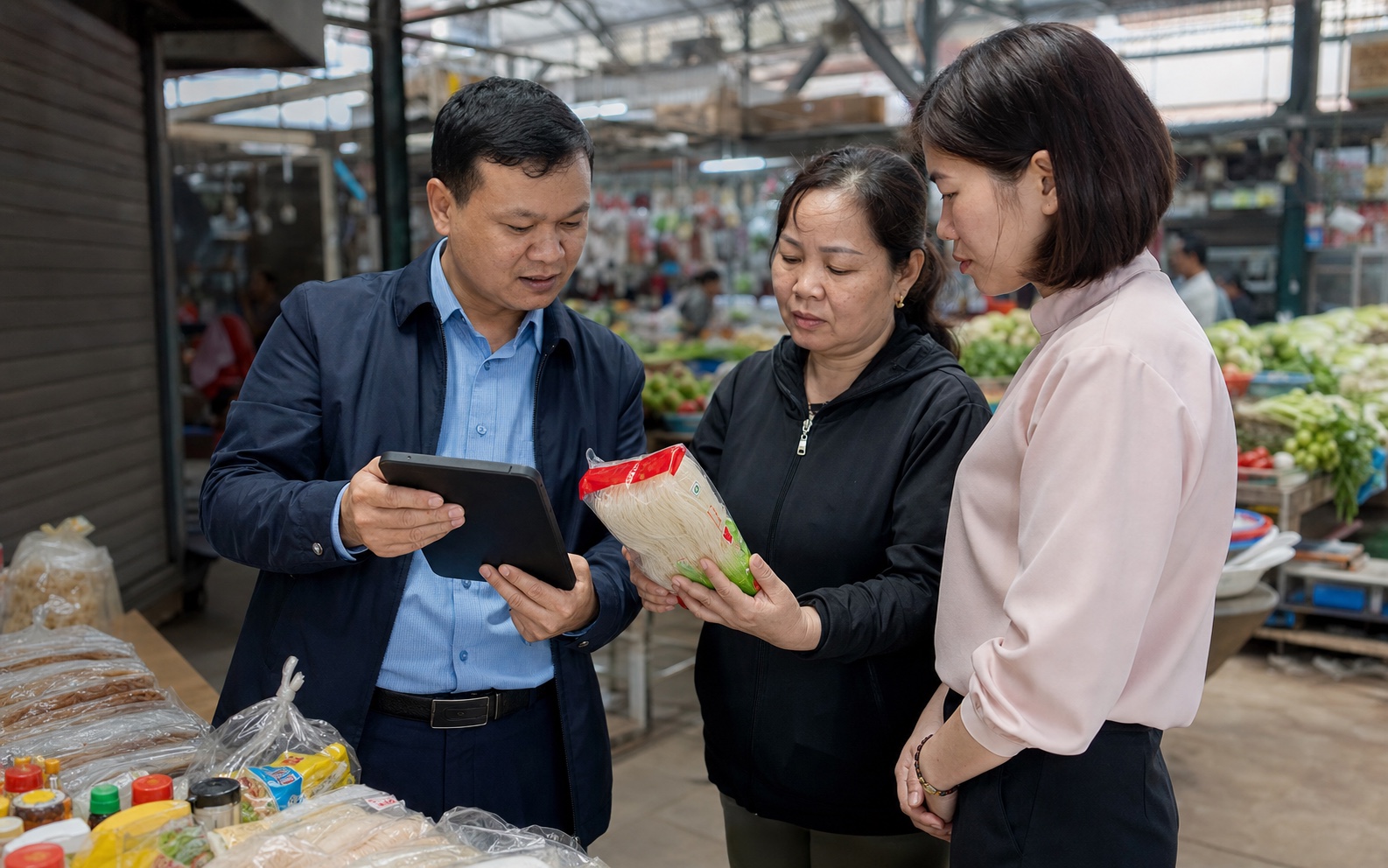 Cán bộ xã phường rà soát cơ sở và tiếp nhận phản ánh tại địa bàn